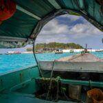 a view of the ocean from a boat