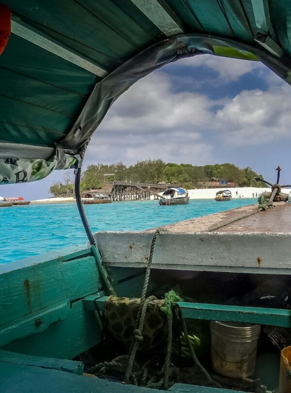 a view of the ocean from a boat